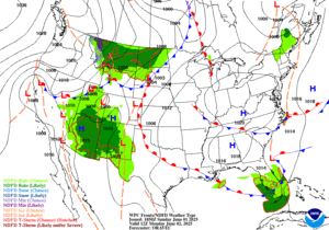 Day 2 (Monday): Forecast Surface Map