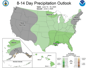 NOAA CPC 8 to 14 Day Precipitation Probability Outlook