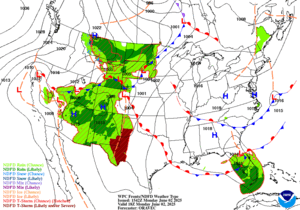 Day 1 (Monday): Forecast Surface Map