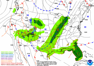 Day 3 (Wednesday): Forecast Surface Map