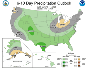 NOAA CPC 6 to 10 Day Precipitation Probability Outlook