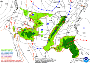 Day 1 (Wednesday): Forecast Surface Map