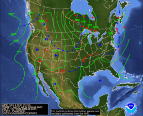 Day 4 (Saturday): Forecast Surface Map