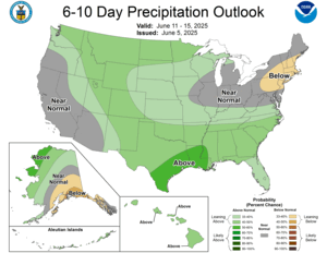 NOAA CPC 6 to 10 Day Precipitation Probability Outlook