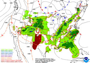 Day 1 (Thursday): Forecast Surface Map