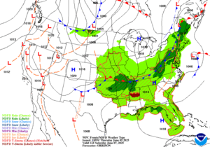 Day 3 (Saturday): Forecast Surface Map
