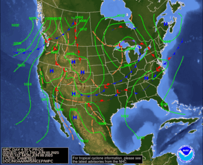 Day 4 (Sunday): Forecast Surface Map