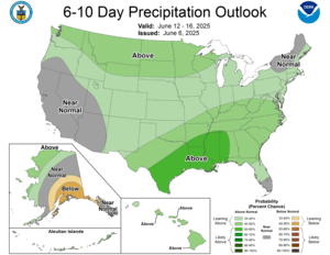 NOAA CPC 6 to 10 Day Precipitation Probability Outlook