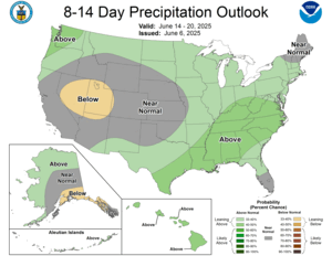 NOAA CPC 8 to 14 Day Precipitation Probability Outlook