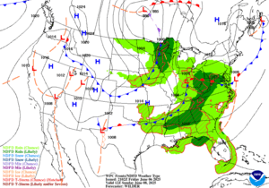 Day 3 (Sunday): Forecast Surface Map