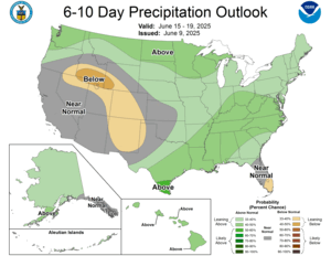 NOAA CPC 6 to 10 Day Precipitation Probability Outlook