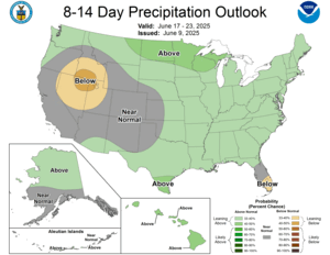 NOAA CPC 8 to 14 Day Precipitation Probability Outlook
