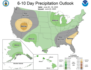 NOAA CPC 6 to 10 Day Precipitation Probability Outlook