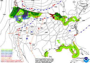 Day 2 (Saturday): Forecast Surface Map