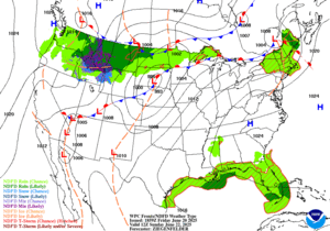 Day 3 (Sunday): Forecast Surface Map