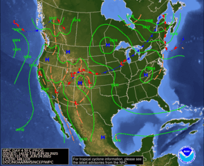 Day 4 (Monday): Forecast Surface Map