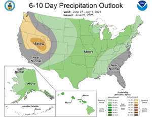 NOAA CPC 6 to 10 Day Precipitation Probability Outlook