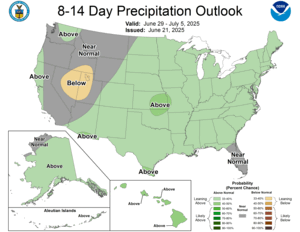 NOAA CPC 8 to 14 Day Precipitation Probability Outlook