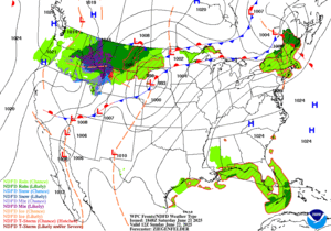 Day 2 (Sunday): Forecast Surface Map