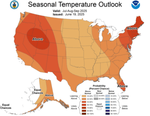 Three Month Outlook - Temperature Probability