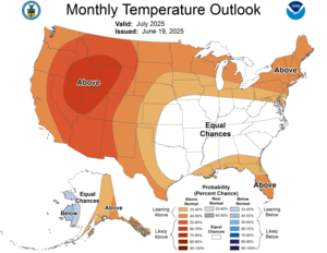 One Month Outlook - Temperature Probability