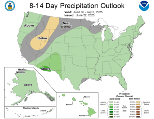 NOAA CPC 8 to 14 Day Precipitation Probability Outlook