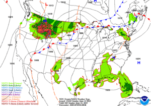 Day 1 (Sunday): Forecast Surface Map
