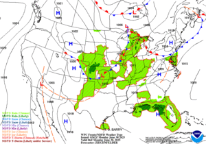 Day 1 (Monday): Forecast Surface Map