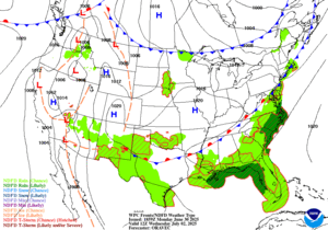 Day 3 (Wednesday): Forecast Surface Map