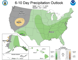 NOAA CPC 6 to 10 Day Precipitation Probability Outlook