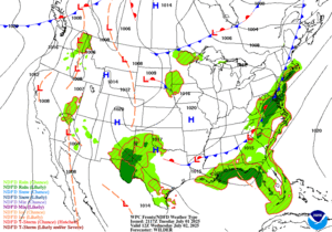 Day 2 (Wednesday): Forecast Surface Map