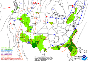 Day 3 (Thursday): Forecast Surface Map