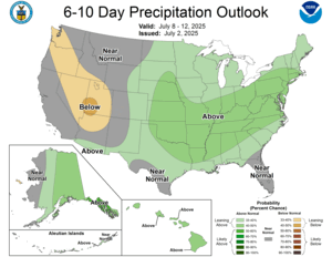 NOAA CPC 6 to 10 Day Precipitation Probability Outlook