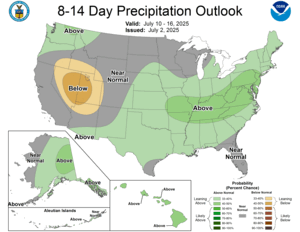 NOAA CPC 8 to 14 Day Precipitation Probability Outlook