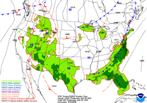 Day 1 (Wednesday): Forecast Surface Map