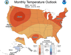 One Month Outlook - Temperature Probability