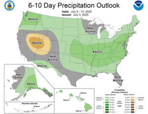 NOAA CPC 6 to 10 Day Precipitation Probability Outlook