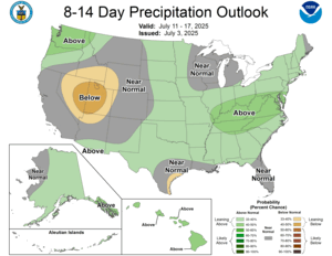 NOAA CPC 8 to 14 Day Precipitation Probability Outlook