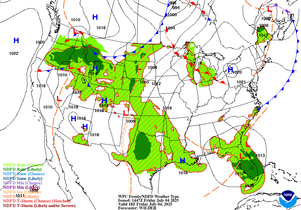 Day 1 (Friday): Forecast Surface Map