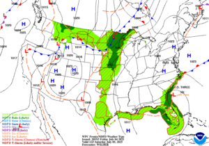 Day 2 (Saturday): Forecast Surface Map