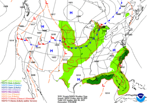Day 3 (Sunday): Forecast Surface Map