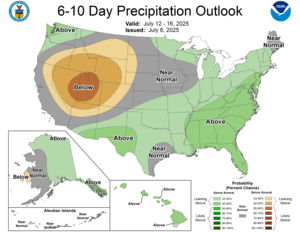 NOAA CPC 6 to 10 Day Precipitation Probability Outlook