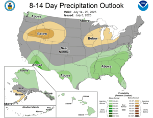 NOAA CPC 8 to 14 Day Precipitation Probability Outlook