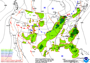 Day 1 (Sunday): Forecast Surface Map