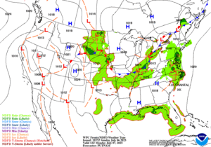 Day 2 (Monday): Forecast Surface Map