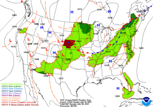 Day 3 (Tuesday): Forecast Surface Map