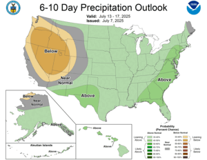 NOAA CPC 6 to 10 Day Precipitation Probability Outlook