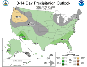 NOAA CPC 8 to 14 Day Precipitation Probability Outlook