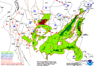 Day 1 (Monday): Forecast Surface Map