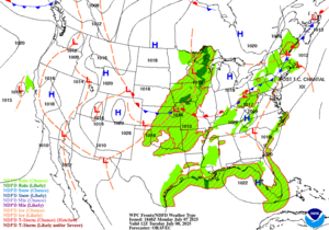 Day 2 (Tuesday): Forecast Surface Map